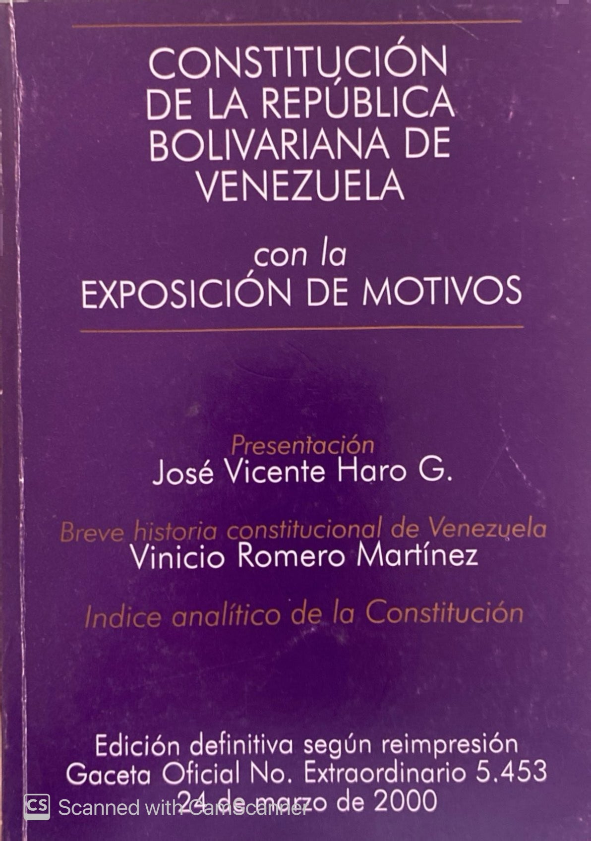 Constitución de la república de venezuela edición bolsillo