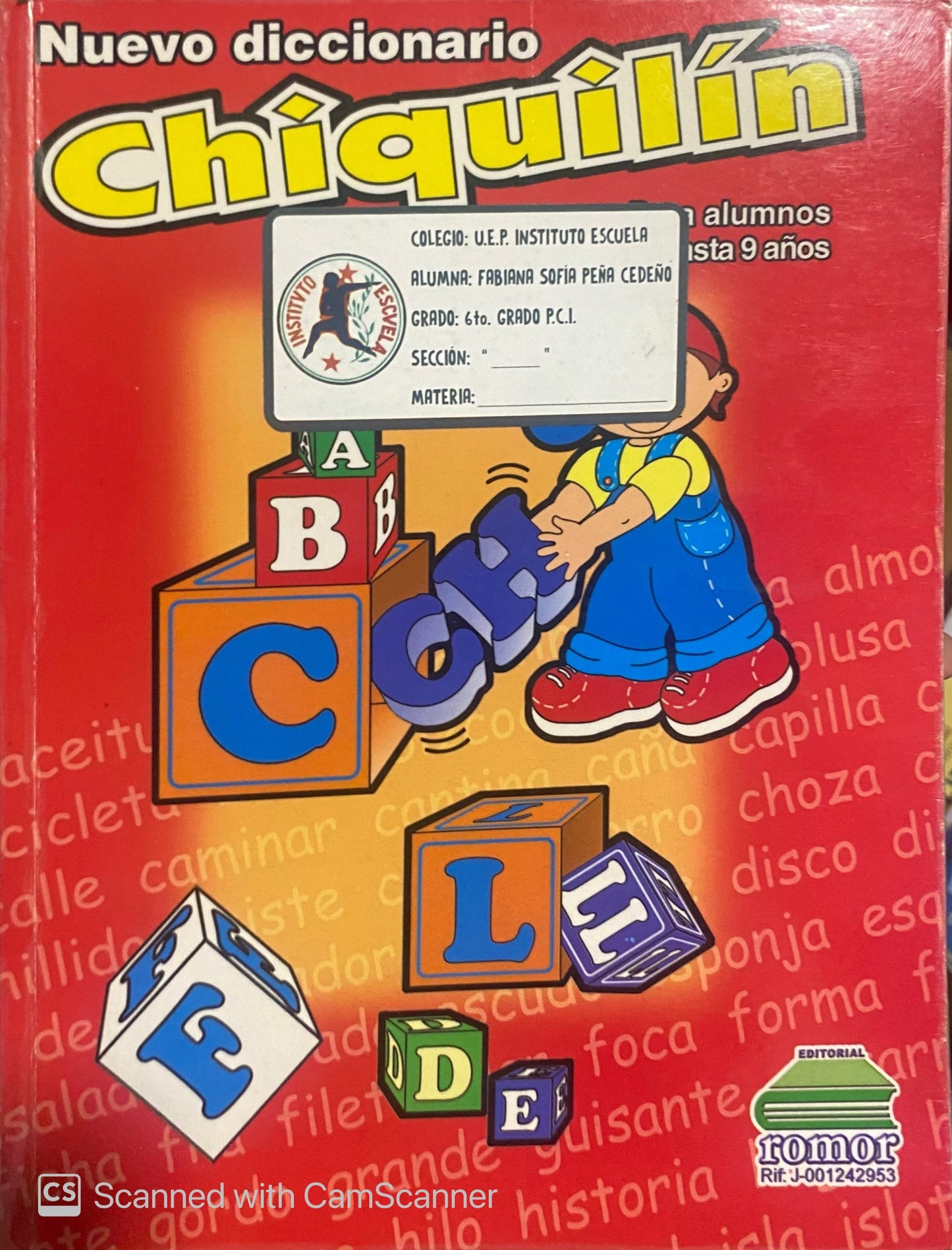 Nuevo diccionario Chiquilín Editorial Romor