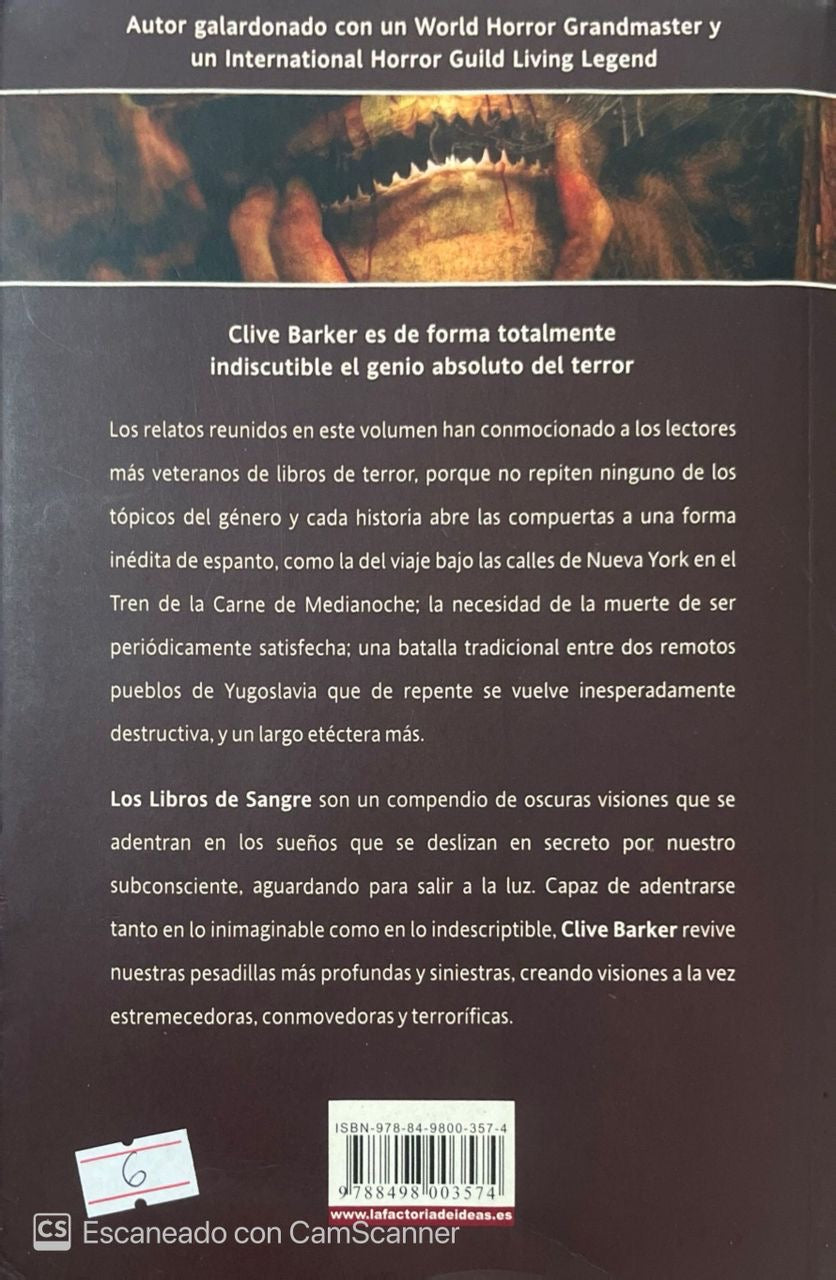 Libros de Sangre | Cliye Barker