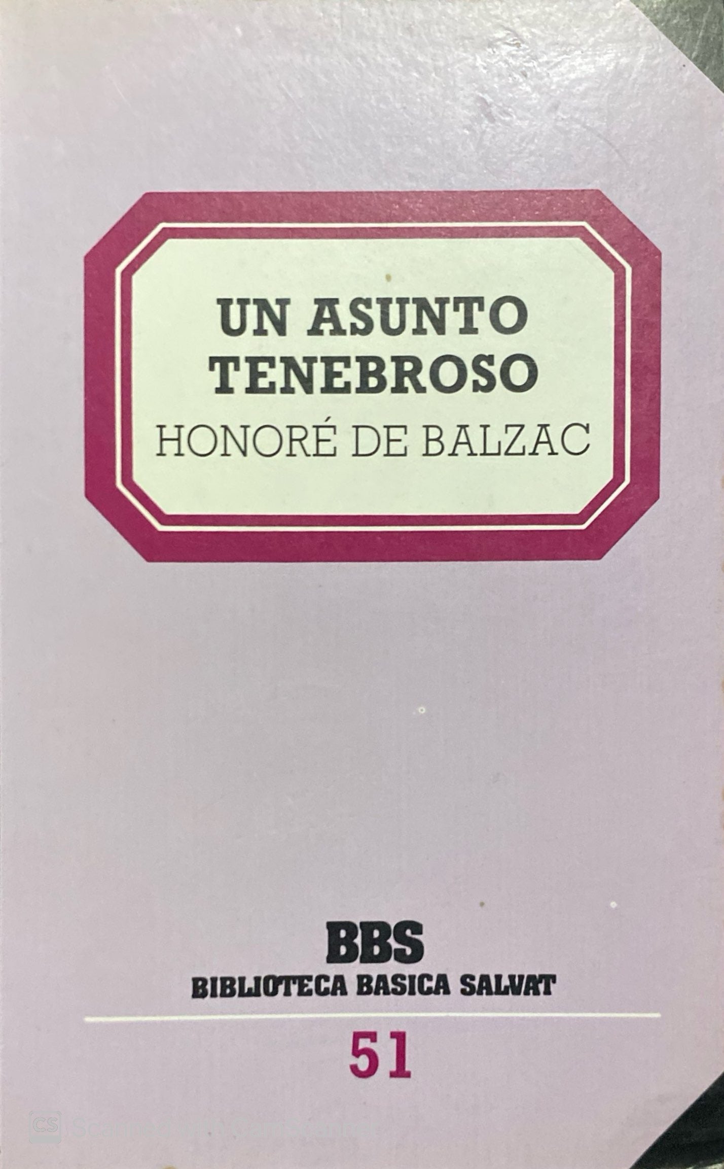 Un asunto tenebroso | Honore de Balzac