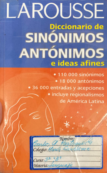 Diccionario de sinónimos y antónimos