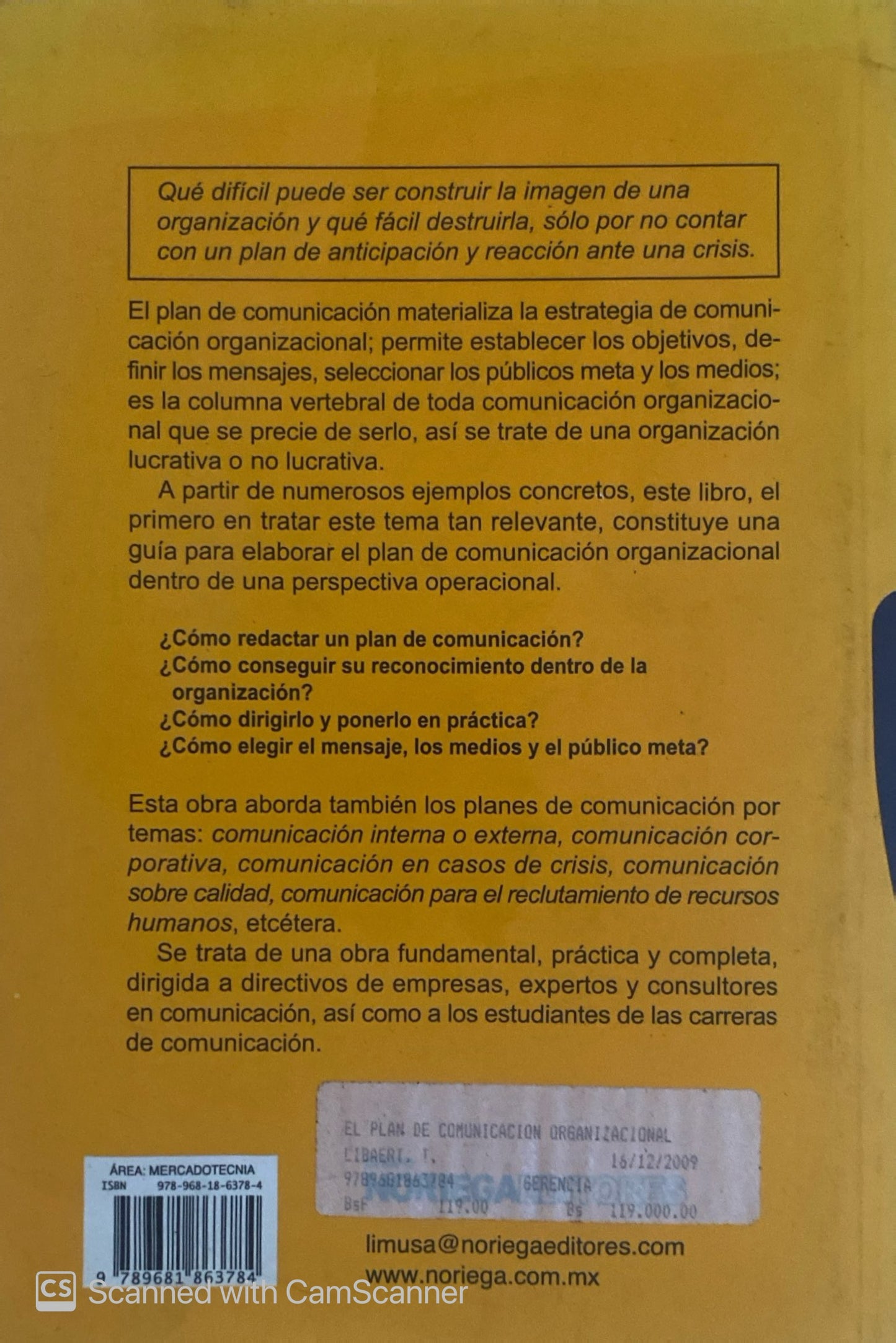 El plan de comunicación organizacional | Libaert