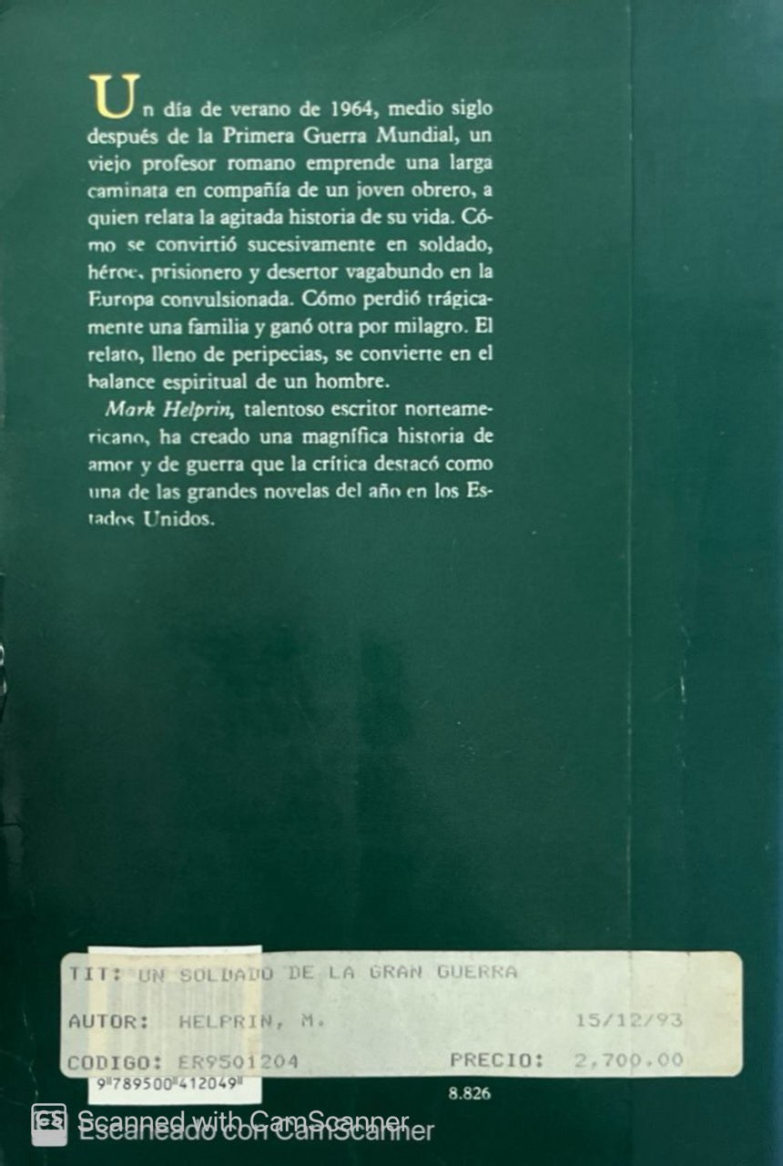 Un soldado de la gran guerra | Mark Helprin