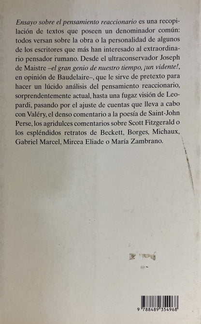 Ensayo sobre el pensamiento reaccionario | E.M.Cioran