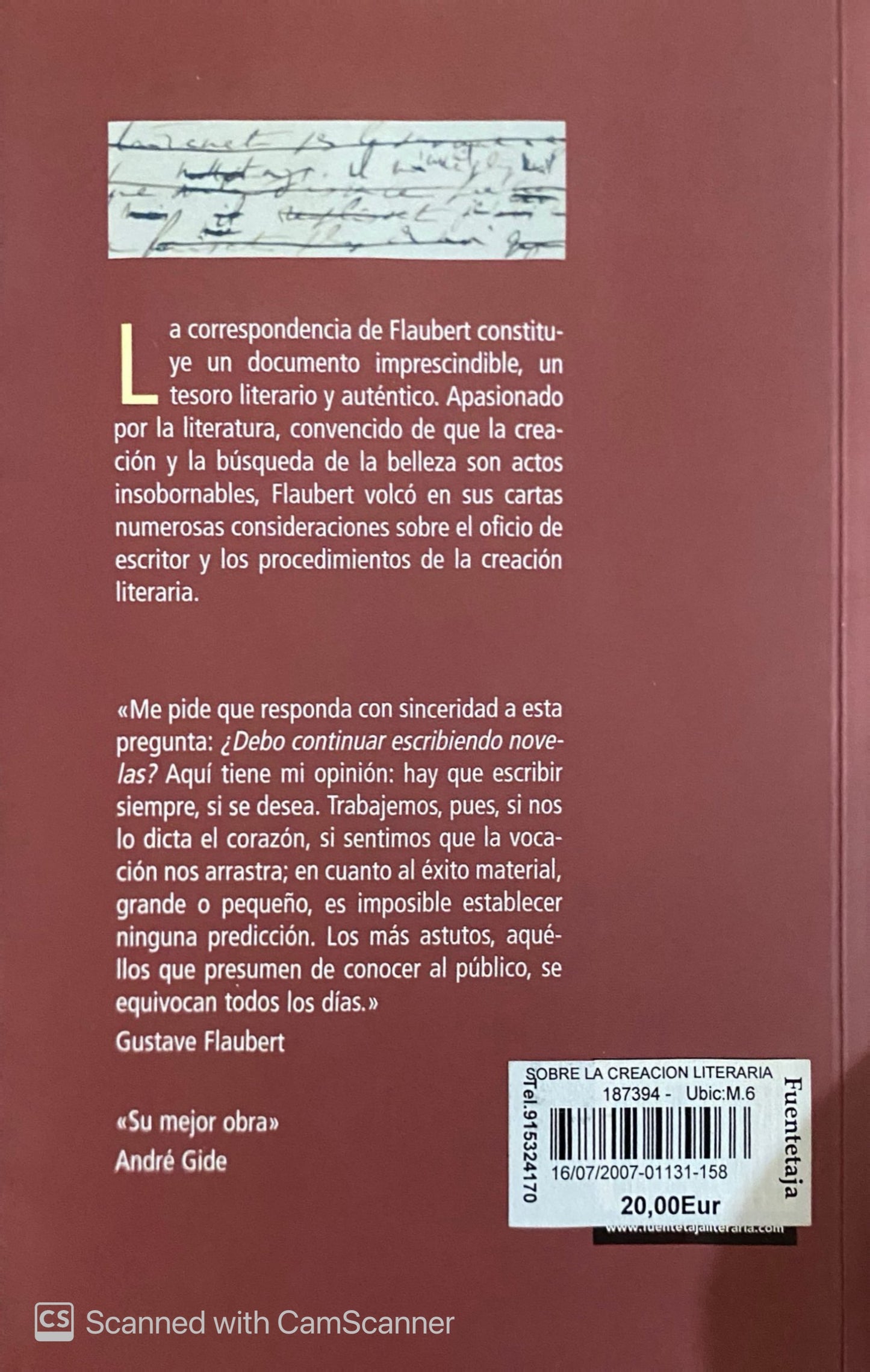 Sobre la creación literaria | Gustave Flaubert