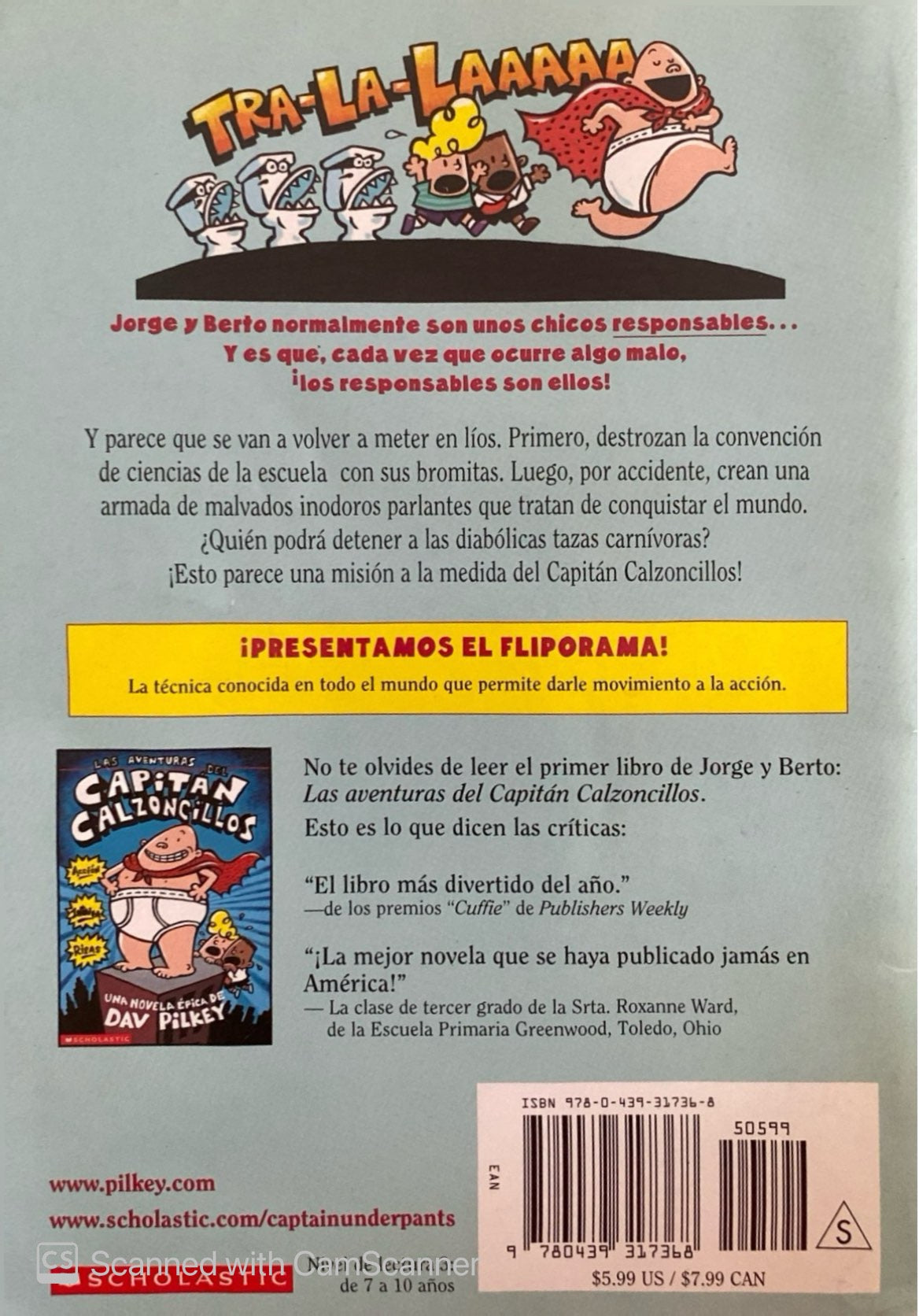 El capitán calzoncillos y el ataque de los inodoros parlantes