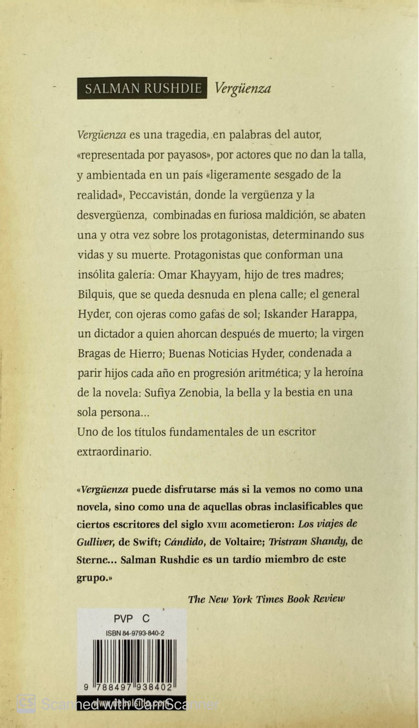 Vergüenza | Salman Rushdie