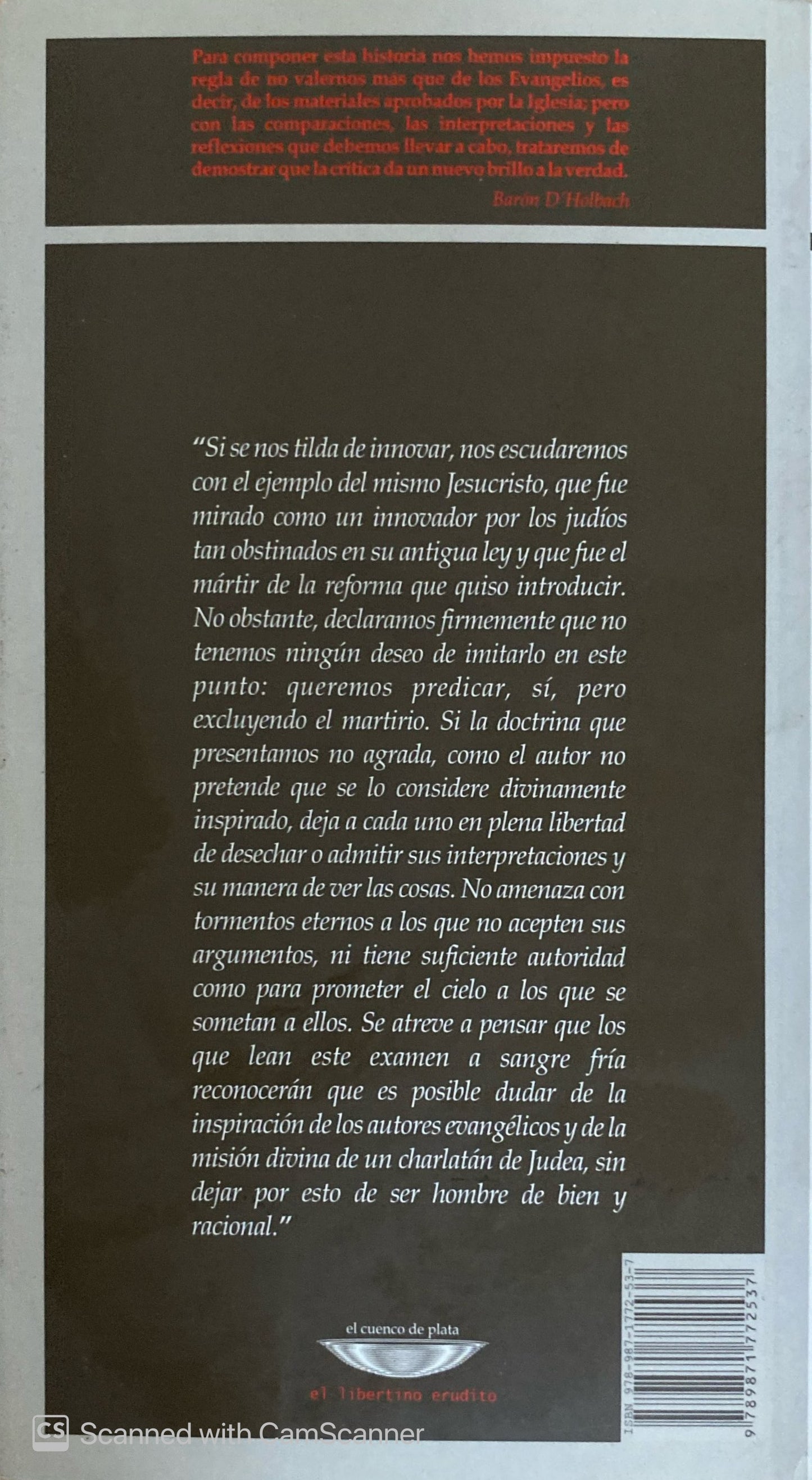 Historia crítica de jesucristo | Barón D-Holbach