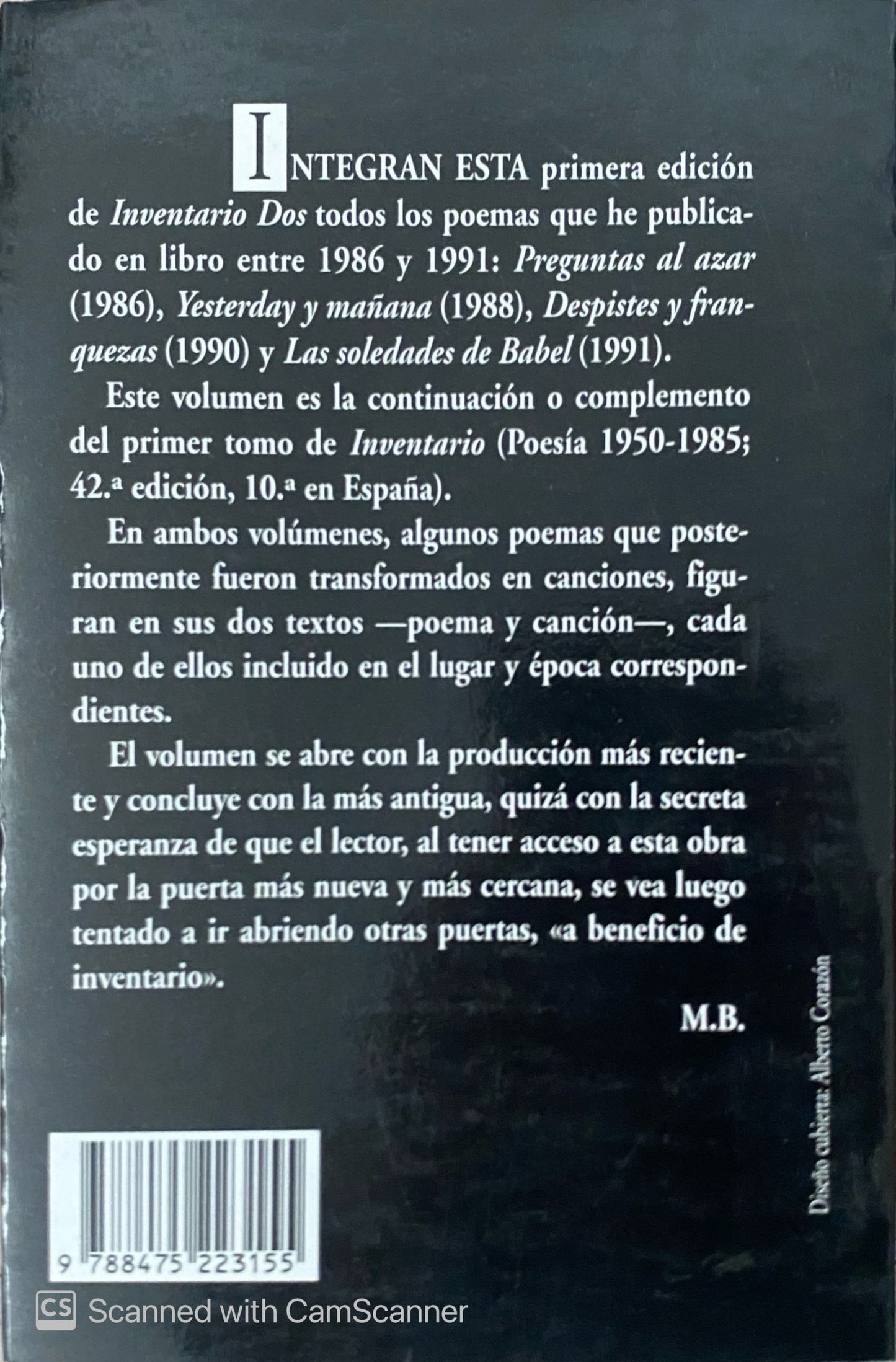 Inventario Dos | Mario Benedetti