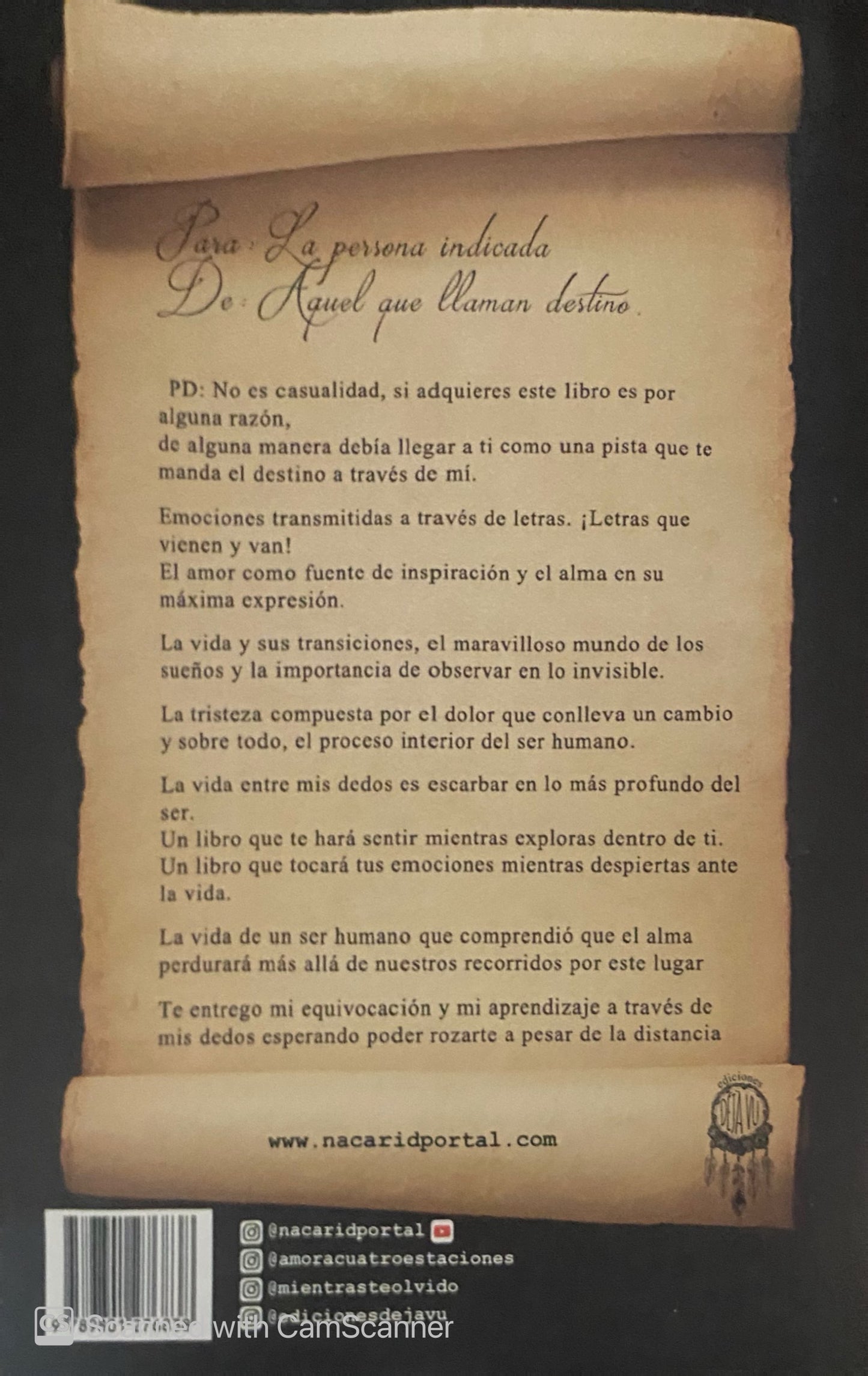 La vida entre mis dedos | Nacarid Portal