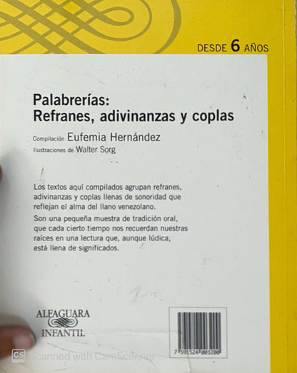 Palabrerías: Refranes, adivinanzas y coplas |  Eufemia Hernabdez