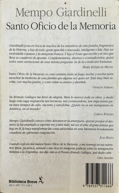 Santo oficio de la memoria | Mempo Giardinelli