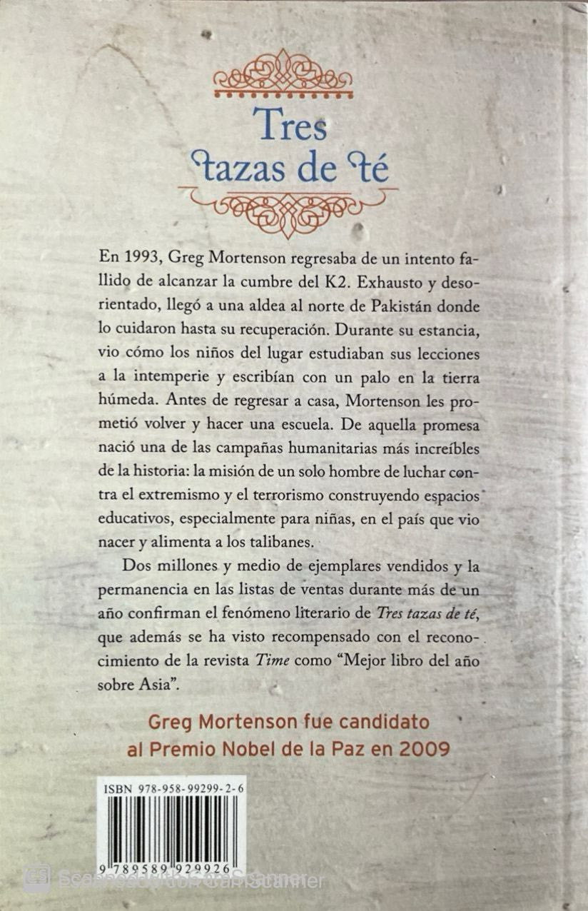 Tres tazas de té|Greg Mortenson