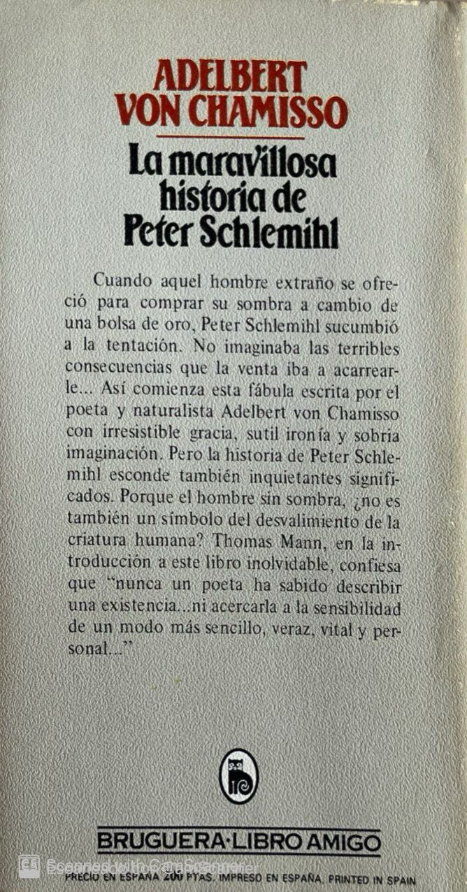 La maravillosa historia de Peter Schlemihl | Adelbert Von Chamisso