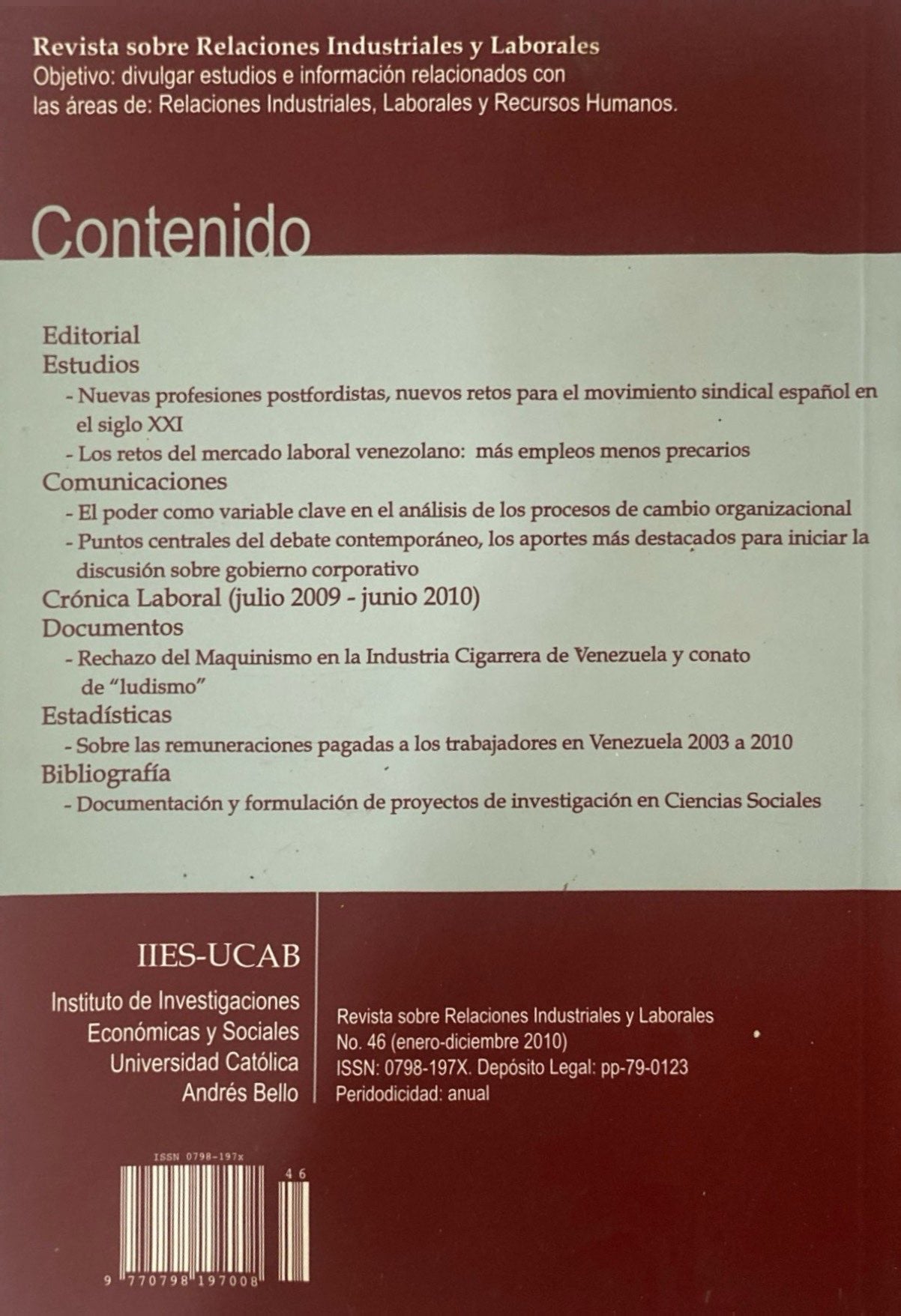 Revista sobre relaciones industriales y laborales