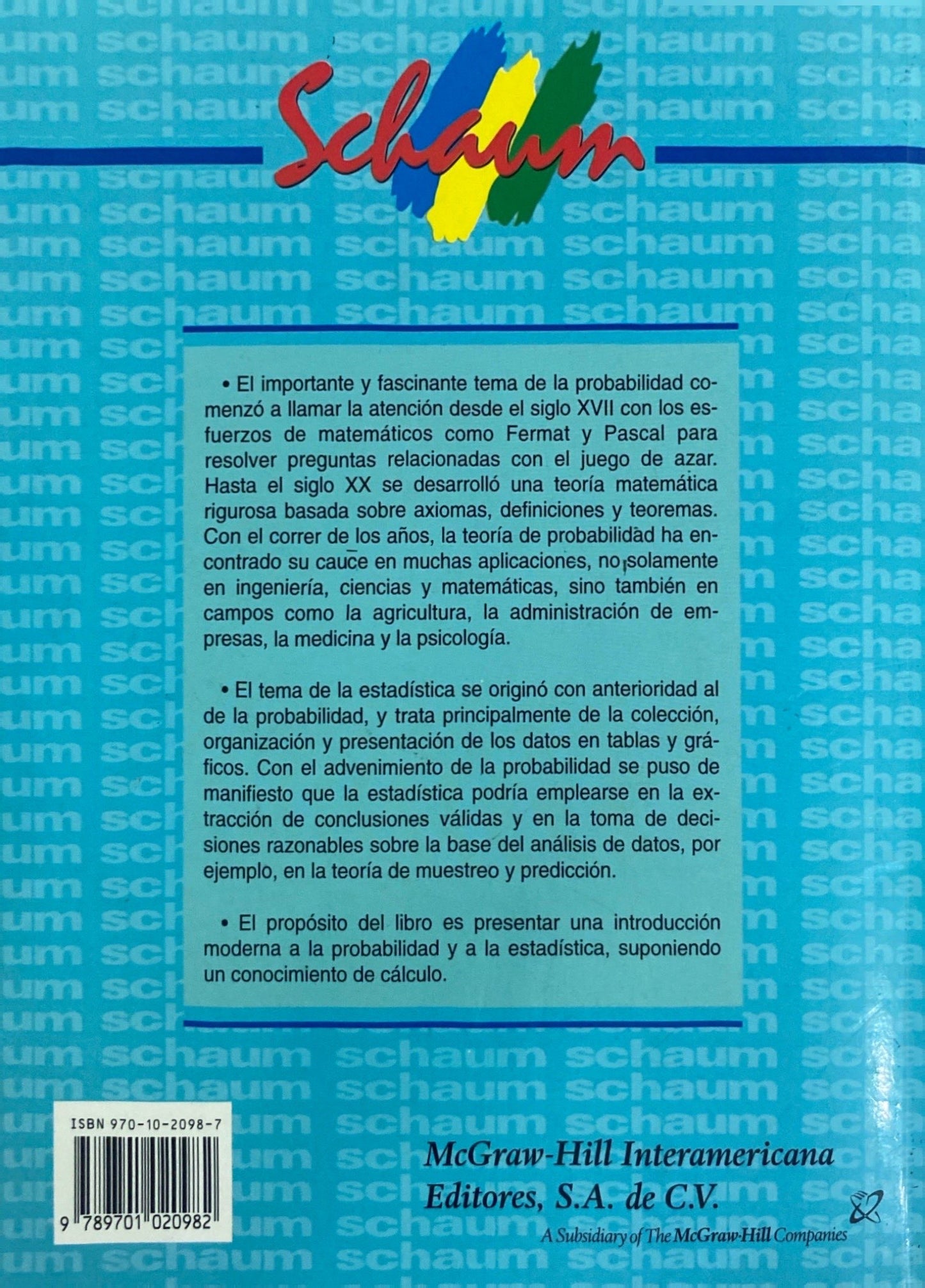 Probabilidad y estadística | Murray R. Spiegel