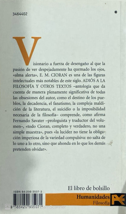 Adiós a la filosofía y otros textos | E.M.Cioran