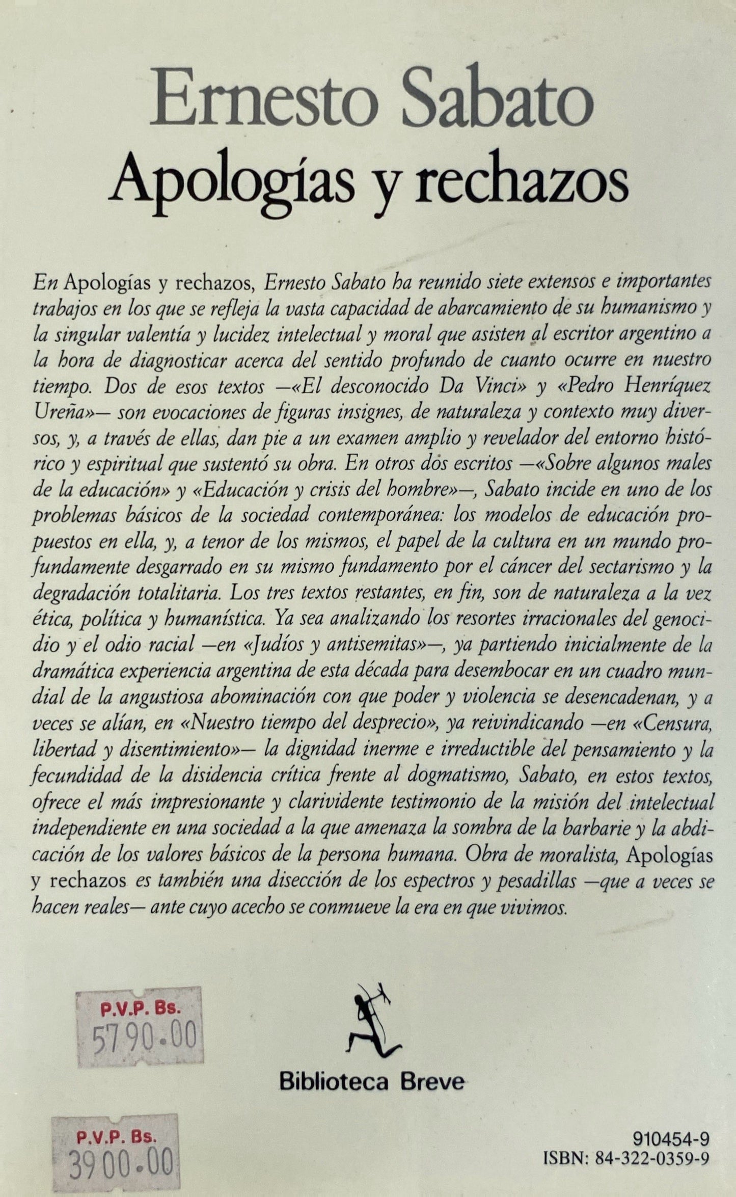 Apologías y rechazos | Ernesto Sabato