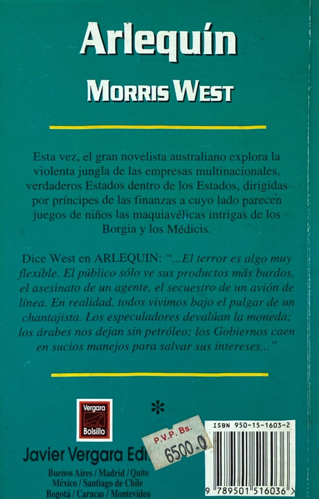 Arlequín | Morris West