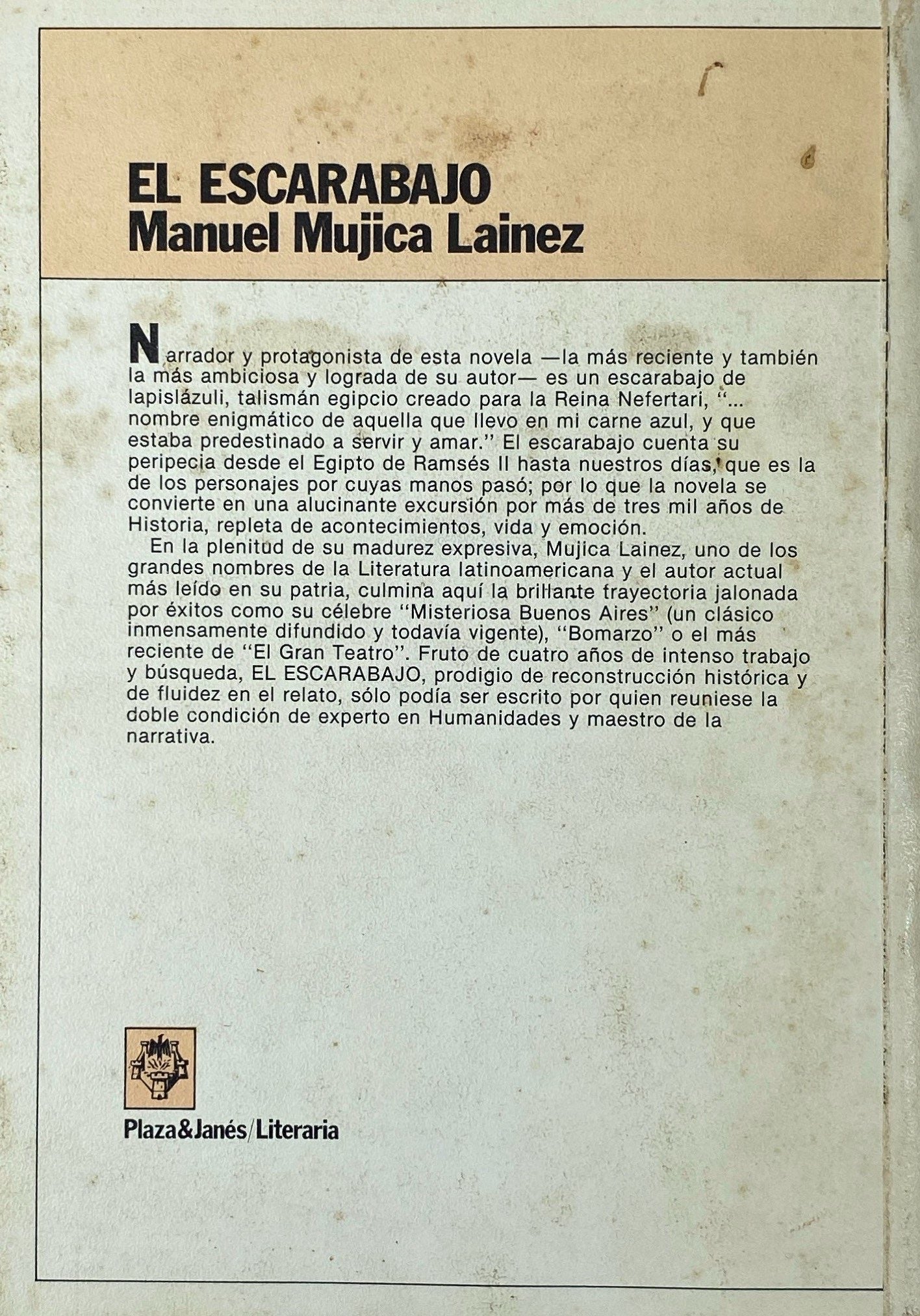 El escarabajo | Manuel Mujica Lainez