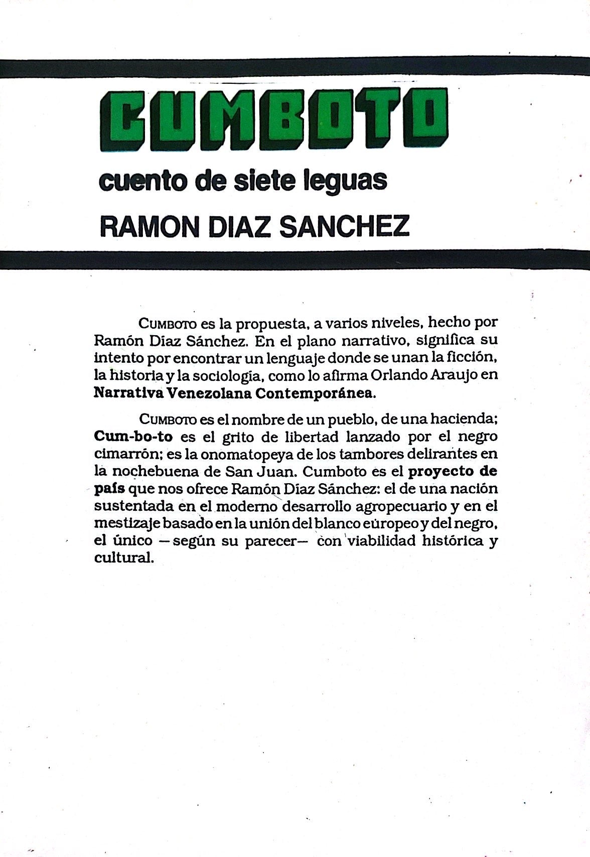 Cumboto | Ramon Díaz Sanchez