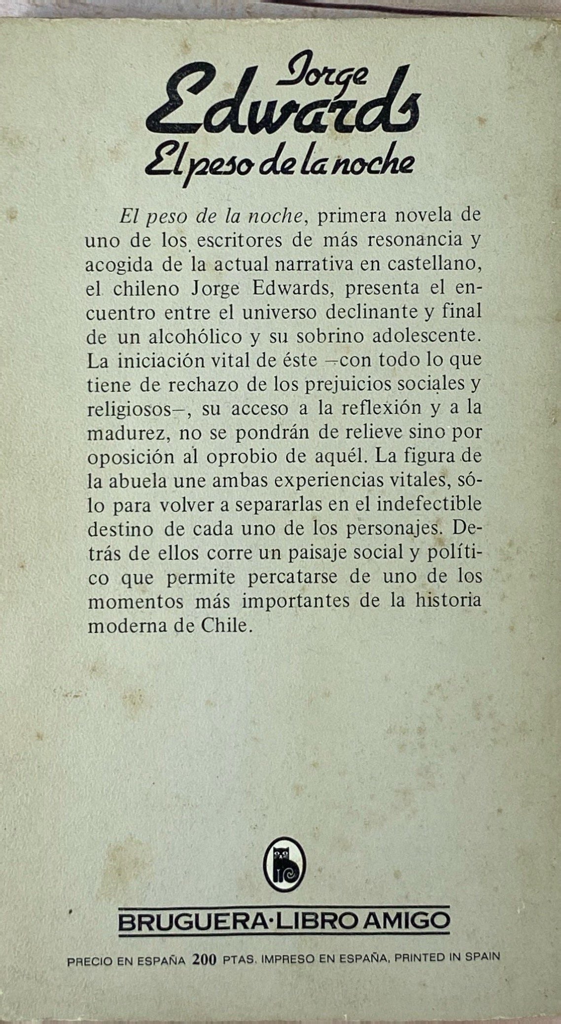 El peso de la noche | Jorge Edwards