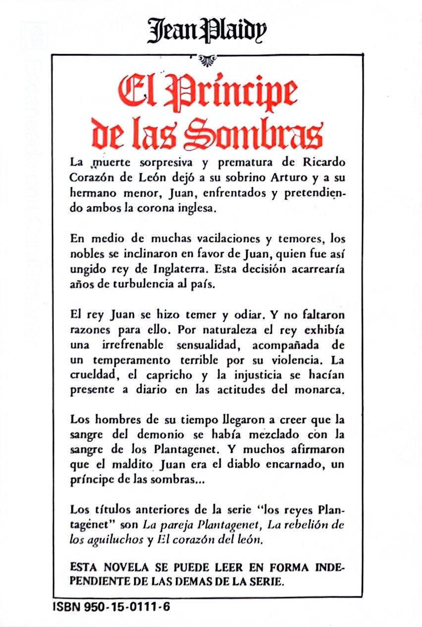 El principe de las sombras | Jean Plaidy