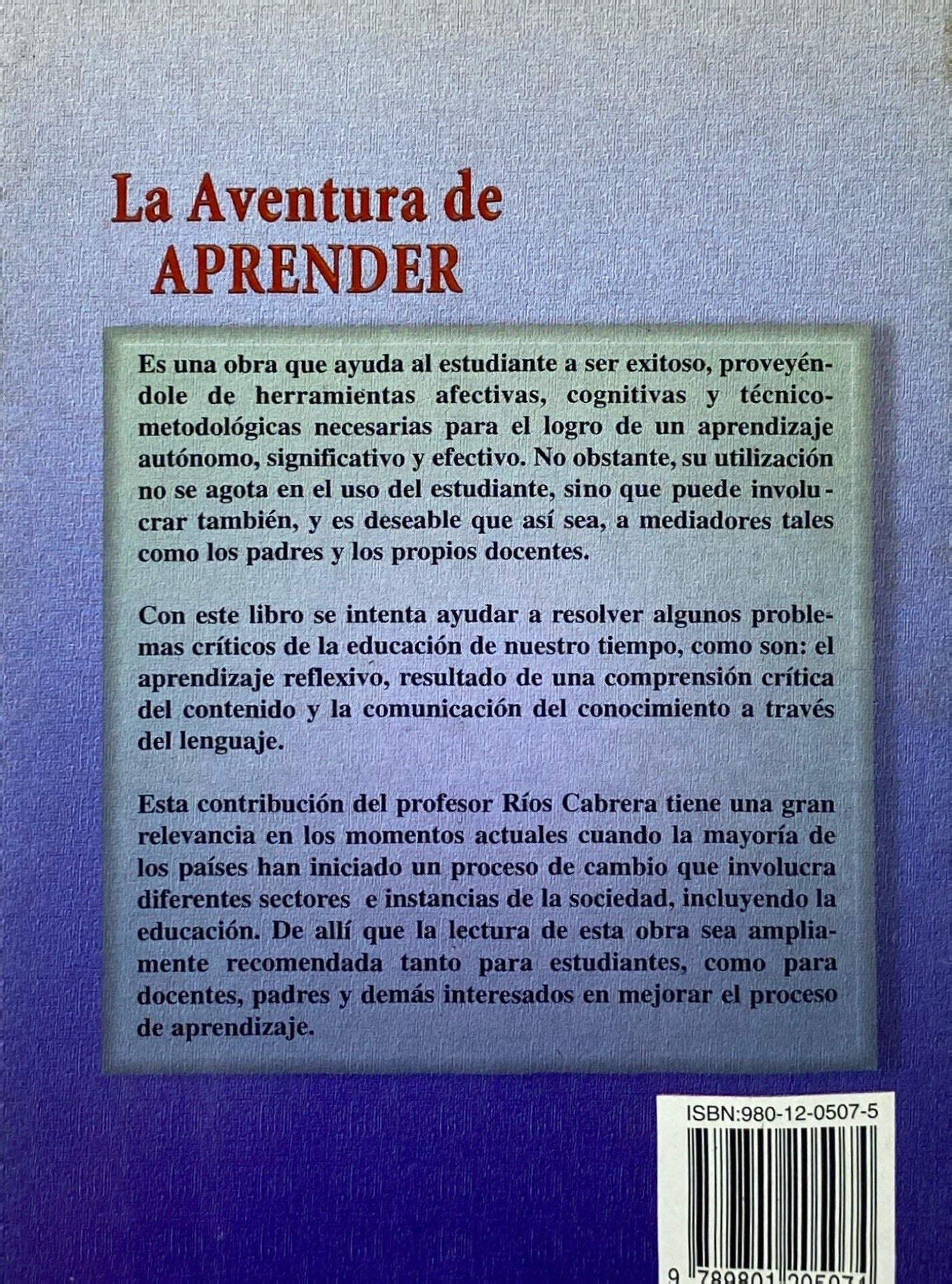 La aventura de aprender | Pablo Ríos Cabrera