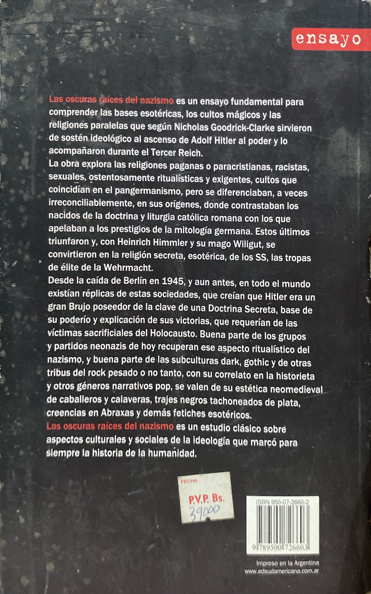 Nicholas Goodrick Libro Las oscuras raíces del nazismo de Nicholas Goodrick-Clarke ...