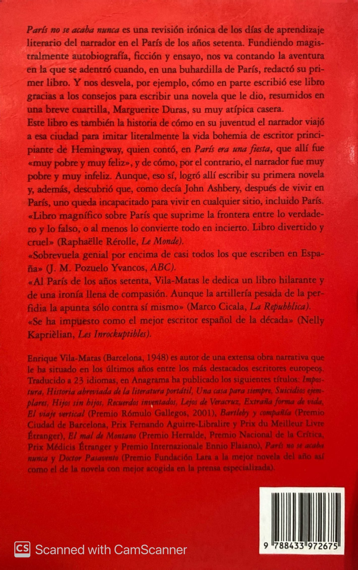 París no se acaba nunca | Enrique Vila-Matas