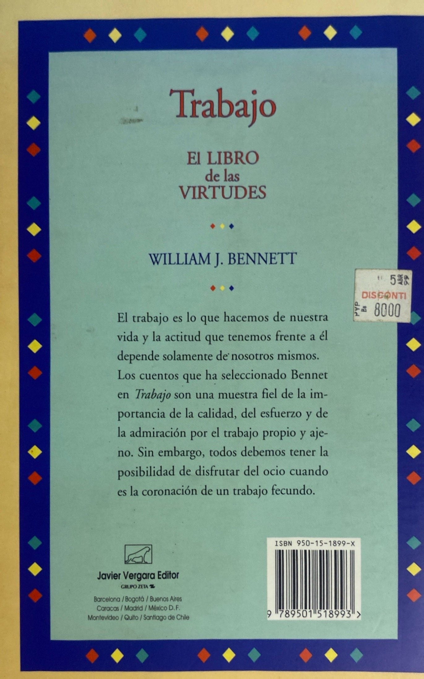 Trabajo El libro de las virtudes | William bennett