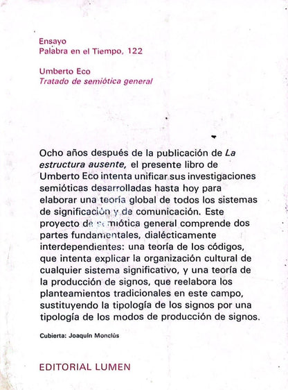 Tratado de semiotica | Umberto Eco