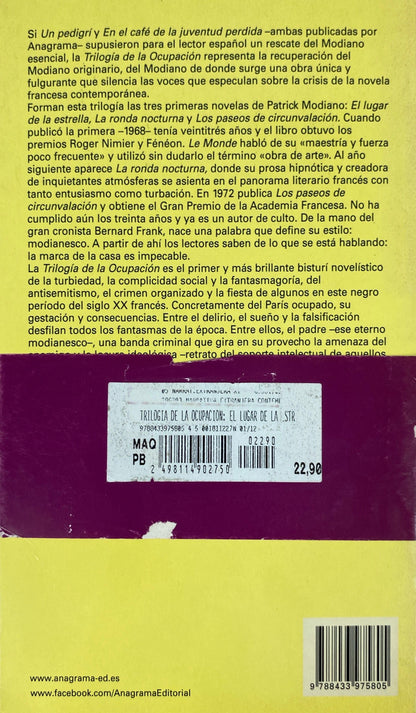 Trilogía de la ocupación | Patrick Modiano