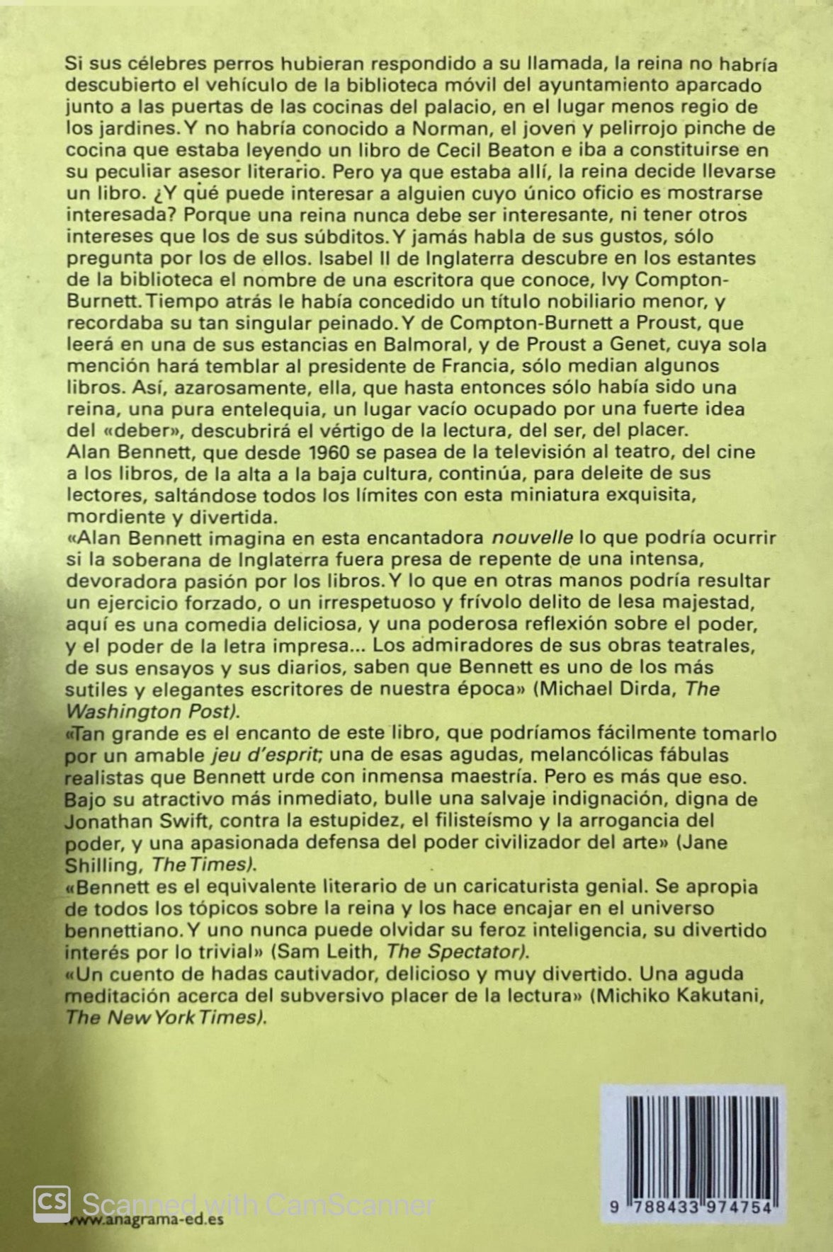 Una lectora nada común | Alan Bennett