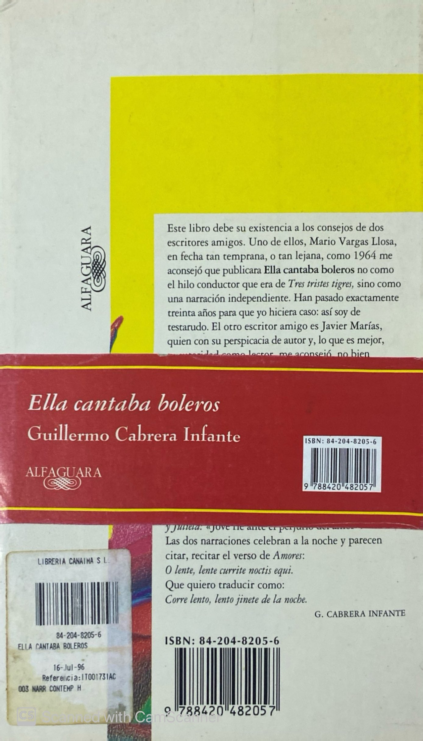 Ella cantaba boleros | G. Cabrera Infante