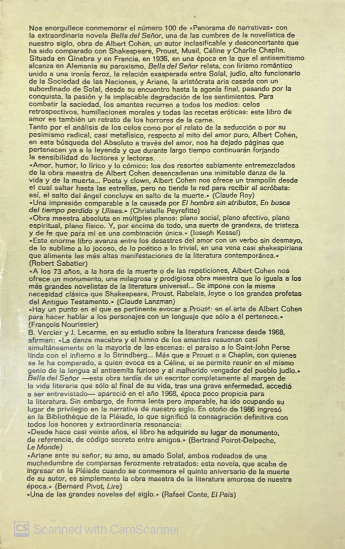 Bella del Señor | Albert Cohen