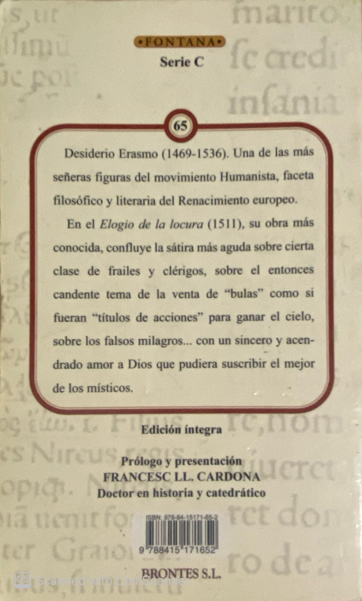 Elogio de la locura | Erasmo de Rotterdam