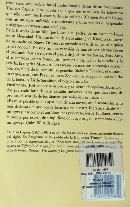 Otras voces, otros ámbitos | Truman Capote